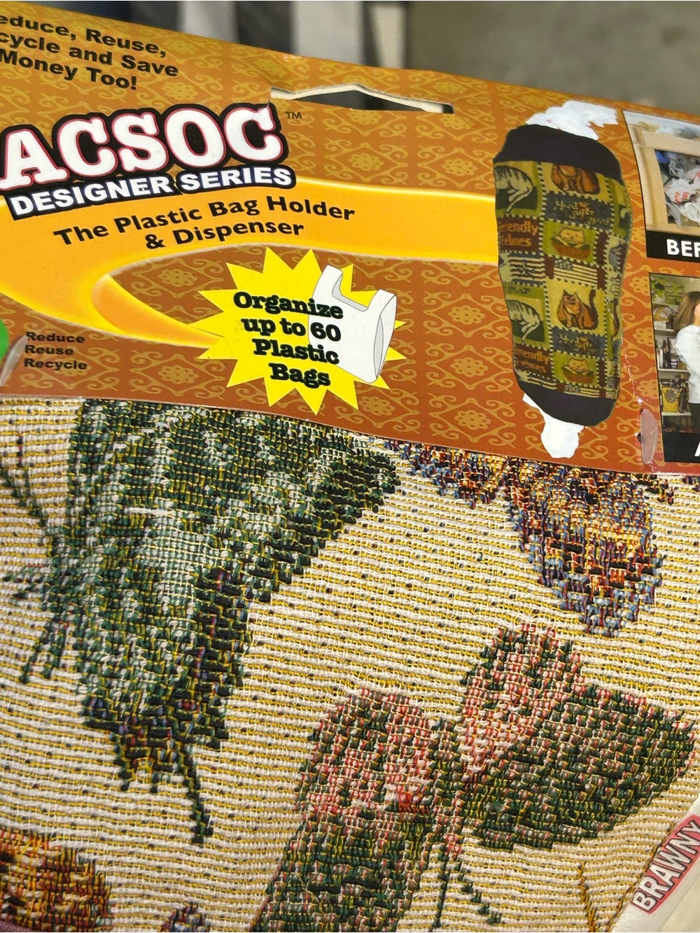 Free w bundle SacSoc Designer Series Plastic Bag Holder & Dispenser Butterfly